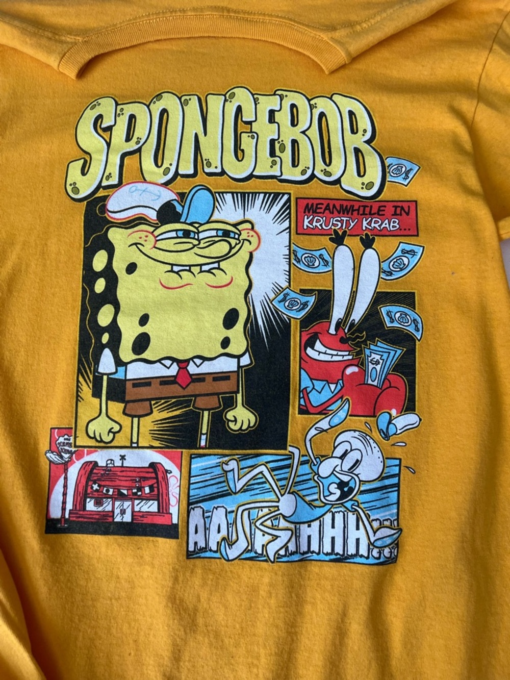 Nickelodeon Men’s SpongeBob Yellow Graphic Long Sleeve Tee - M - Picture 6 of 7